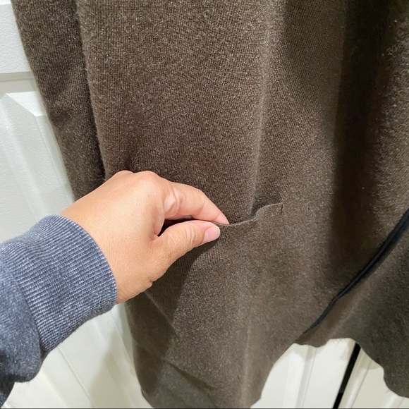 Zara Olive Green Open Front Cardigan Size Medium - Picture 4 of 7